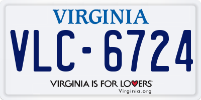 VA license plate VLC6724