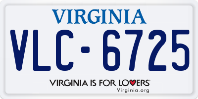 VA license plate VLC6725
