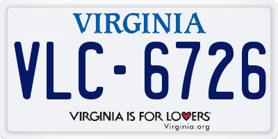 VA license plate VLC6726