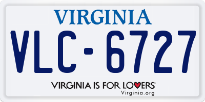 VA license plate VLC6727