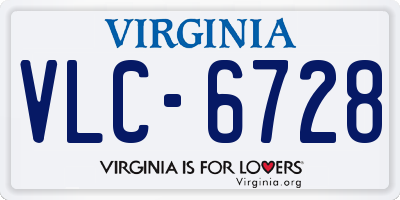 VA license plate VLC6728