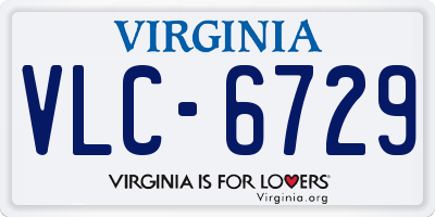 VA license plate VLC6729