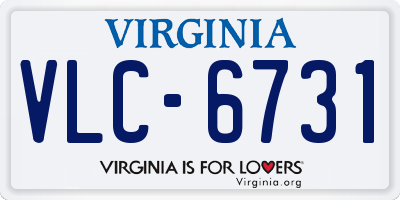 VA license plate VLC6731