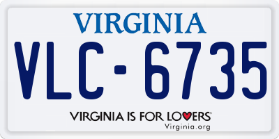 VA license plate VLC6735