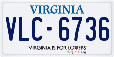 VA license plate VLC6736