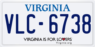 VA license plate VLC6738