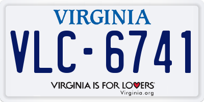VA license plate VLC6741