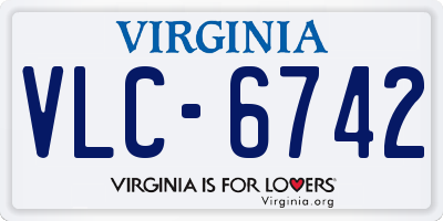 VA license plate VLC6742