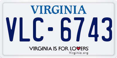 VA license plate VLC6743