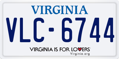 VA license plate VLC6744