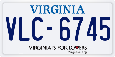 VA license plate VLC6745