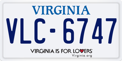 VA license plate VLC6747