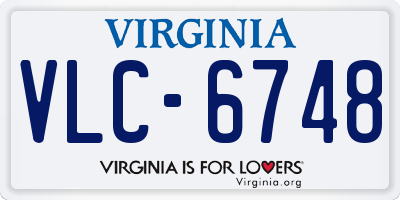 VA license plate VLC6748