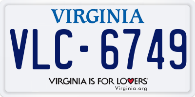 VA license plate VLC6749