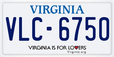 VA license plate VLC6750