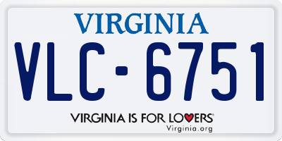 VA license plate VLC6751