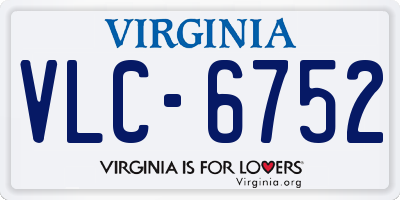 VA license plate VLC6752
