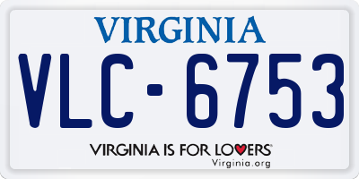 VA license plate VLC6753