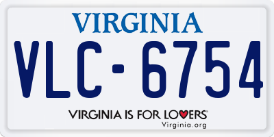 VA license plate VLC6754