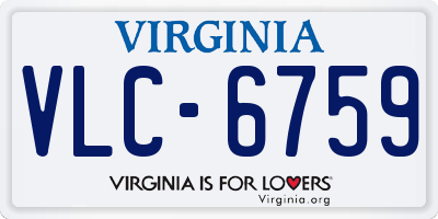 VA license plate VLC6759