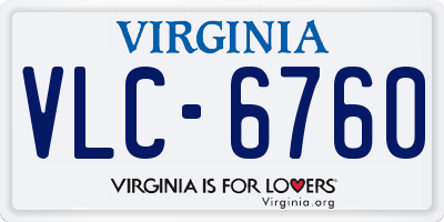 VA license plate VLC6760