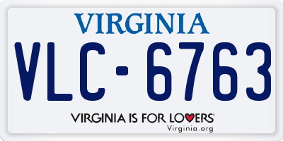 VA license plate VLC6763