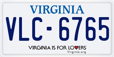 VA license plate VLC6765