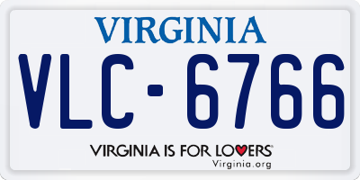 VA license plate VLC6766