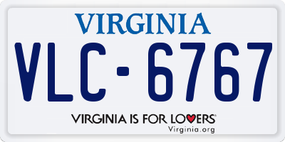 VA license plate VLC6767