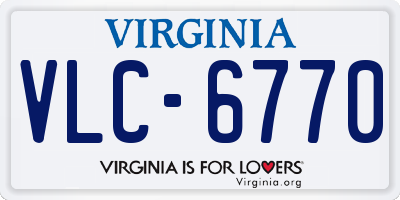 VA license plate VLC6770