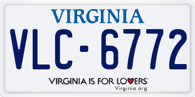 VA license plate VLC6772