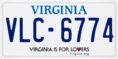 VA license plate VLC6774