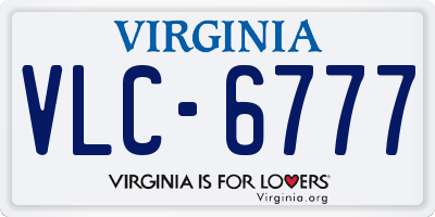 VA license plate VLC6777