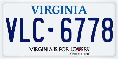 VA license plate VLC6778