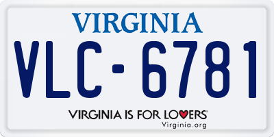 VA license plate VLC6781