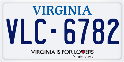 VA license plate VLC6782