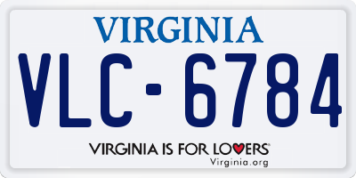 VA license plate VLC6784