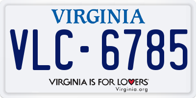 VA license plate VLC6785