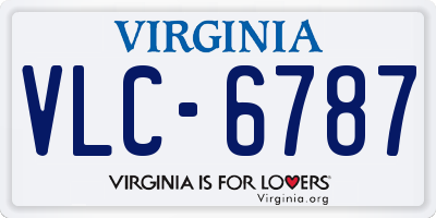 VA license plate VLC6787