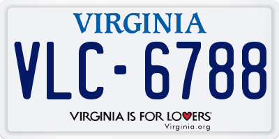 VA license plate VLC6788