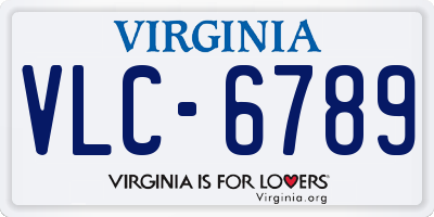 VA license plate VLC6789