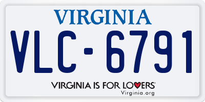 VA license plate VLC6791