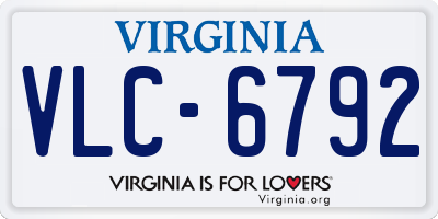 VA license plate VLC6792