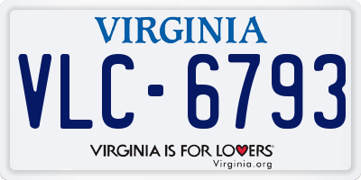 VA license plate VLC6793