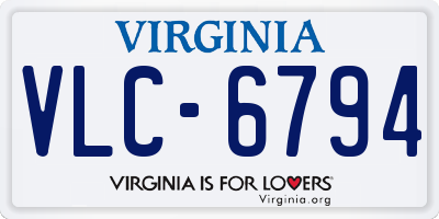 VA license plate VLC6794