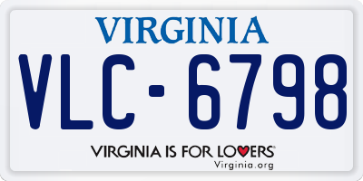 VA license plate VLC6798