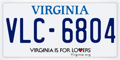 VA license plate VLC6804