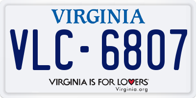 VA license plate VLC6807