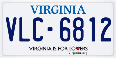 VA license plate VLC6812