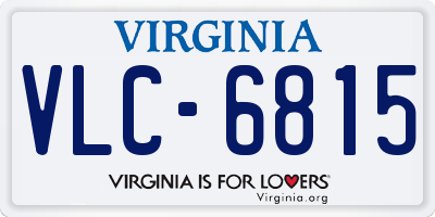 VA license plate VLC6815